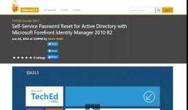 
							         Self-Service Password Reset for Active Directory with Microsoft ...								  
							    