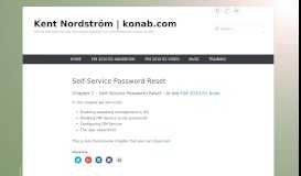 
							         Self-Service Password Reset - Kent Nordström | konab.com								  
							    