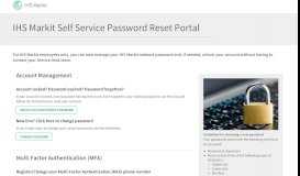 
							         Self-Service Password Reset Portal | IHS Markit								  
							    