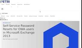 
							         Self-Service Password Resets for OWA users in Microsoft Exchange ...								  
							    