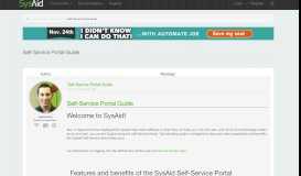 
							         Self-Service Portal Guide - SysAid								  
							    