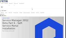 
							         Self-Service Portal Installation - System Service Manager 2012								  
							    