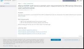 
							         (self service portal) port requirements for MS Active ... - SCN Wiki - SAP								  
							    