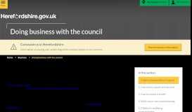 
							         Sell to Herefordshire Council | Doing business with the council ...								  
							    