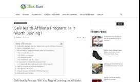 
							         SellHealth Affiliate Program: Is It Worth Joining? - Clicksure								  
							    