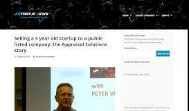 
							         Selling a 3 year old startup to a public listed company: the Appraisal ...								  
							    