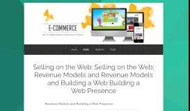 
							         Selling on the Web: Selling on the Web: Revenue Models and ...								  
							    