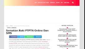 
							         Semakan Baki PTPTN Online Dan SMS - Permohonan.my								  
							    