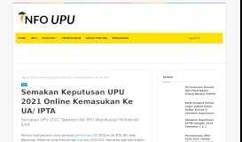 
							         Semakan Keputusan UPU 2019 Online Kemasukan UA/ IPTA/ Politeknik								  
							    