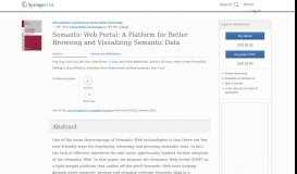 
							         Semantic Web Portal: A Platform for Better Browsing and Visualizing ...								  
							    
