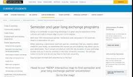
							         Semester and year-long exchange programs - Current Students								  
							    