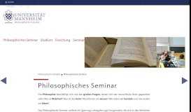 
							         Seminar - Onlineanmeldung - Universitaet Mannheim								  
							    