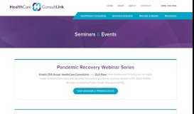 
							         Seminars & Events | HealthCare ConsultLink								  
							    