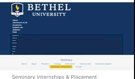 
							         Seminary Internships & Placement | Bethel University								  
							    