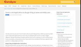 
							         Send a Job Application to Burger King at www.work4bk.com – Guruhow								  
							    