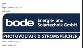 
							         SENEC Stromspeicher - bode Energie- und Solartechnik GmbH aus ...								  
							    