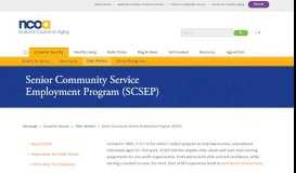 
							         Senior Community Service Employment Program (SCSEP) | NCOA								  
							    