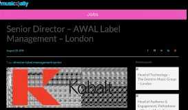 
							         Senior Director - AWAL Label Management - London - Music Ally								  
							    
