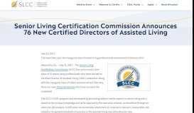
							         Senior Living Certification Commission Announces 76 New Certified ...								  
							    