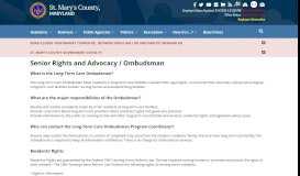 
							         Senior Rights & Advocacy/Ombudsman - St. Mary's County								  
							    