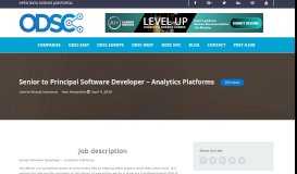 
							         Senior to Principal Software Developer - Analytics Platforms - Jobs ...								  
							    