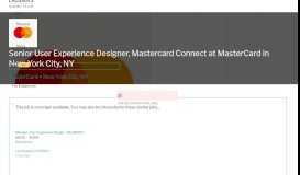 
							         Senior User Experience Designer, Mastercard Connect - New York ...								  
							    