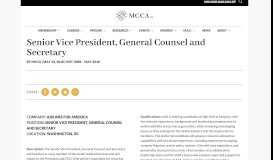 
							         Senior Vice President, General Counsel and Secretary - Minority ...								  
							    