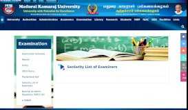 
							         Seniority List of Examiners - MADURAI KAMARAJ UNIVERSITY ...								  
							    
