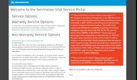
							         Sennheiser USA Service Portal - Repair and Warranty								  
							    