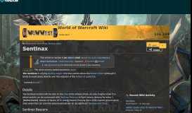 
							         Sentinax | WoWWiki | FANDOM powered by Wikia								  
							    