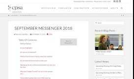 
							         September Messenger 2018 - CPSA								  
							    
