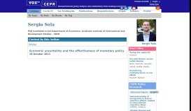 
							         Sergio Sola | VOX, CEPR Policy Portal - Vox EU								  
							    