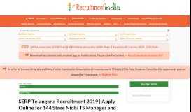 
							         SERP Telangana Recruitment 2019 (New) 144 Manager, AM ...								  
							    