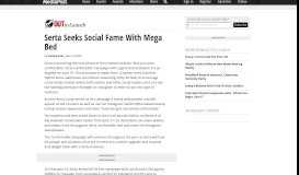 
							         Serta Seeks Social Fame With Mega Bed 06/14/2018 - MediaPost								  
							    
