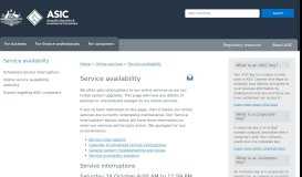 
							         Service availability | ASIC - Australian Securities and Investments ...								  
							    