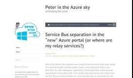 
							         Service Bus separation in the “new” Azure portal (or where are my ...								  
							    