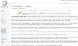 
							         Service delivery platform - Wikipedia								  
							    