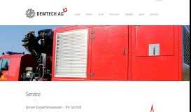 
							         Service - DEMTECH Dieselmotoren Technik - bei der DEMTECH AG								  
							    