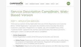 
							         Service Description CampBrain, Web-Based Version | CampBrain								  
							    