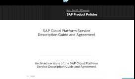
							         Service Description Guide | SAP Cloud Platform								  
							    