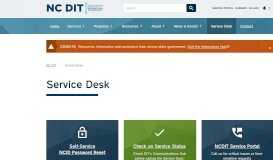 
							         Service Desk | NC Information Technology - NC DIT - NC.gov								  
							    