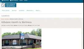 
							         Service Directory - Hillsdale Health & Wellness - Hillsdale Hospital								  
							    