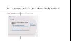 
							         Service Manager 2012 – Self Service Portal Step by Step Part 2 ...								  
							    