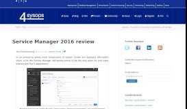
							         Service Manager 2016 review – 4sysops								  
							    