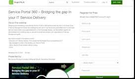 
							         Service Portal 360 – Bridging the gap in your IT Service Delivery								  
							    