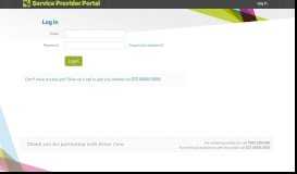 
							         Service Provider Portal: Log in								  
							    