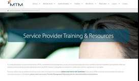 
							         Service Provider Training - Service Provider Resources - MTM Inc								  
							    