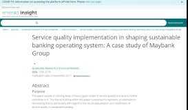 
							         Service quality implementation in shaping sustainable banking ...								  
							    