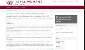 
							         Service - Usernames and Passwords (Pi... - Texas Woman's University								  
							    