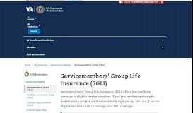 
							         Servicemembers' Group Life Insurance (SGLI) - Life Insurance								  
							    